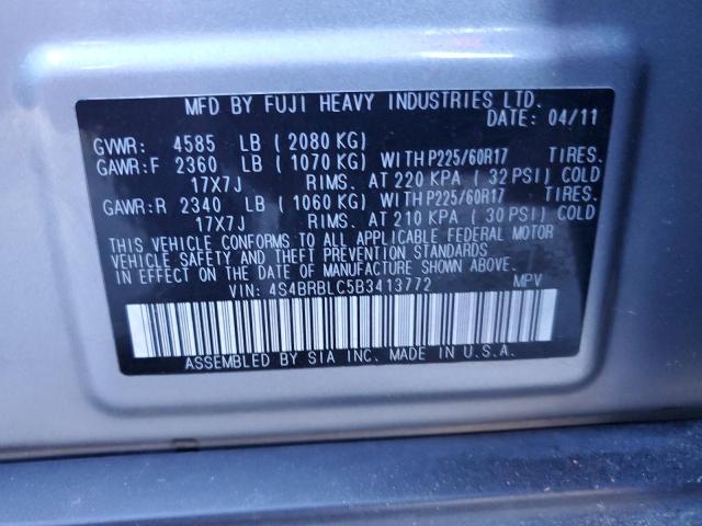 Снимка 10 от търг – 2011 SUBARU OUTBACK 2. с VIN 4S4BRBLC5B3413772