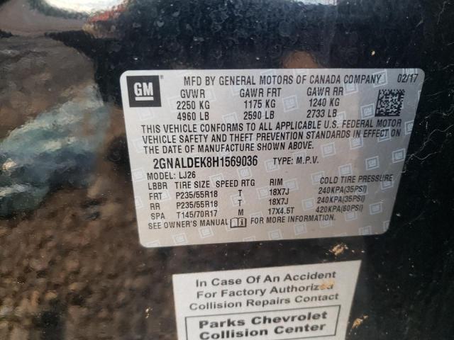 Photo 10 from auction – 2017 CHEVROLET EQUINOX PR with VIN 2GNALDEK8H1569036
