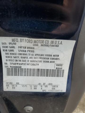 Photo 10 from auction – 2001 FORD FOCUS with VIN 1FAFP33PX1W138679