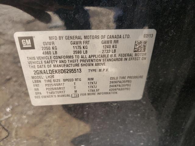 Photo 10 from auction – 2013 CHEVROLET EQUINOX LT with VIN 2GNALDEK8D6295513