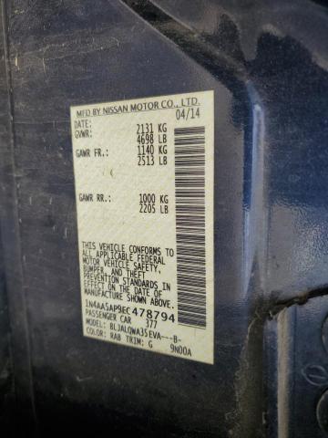 Photo 10 from auction – 2014 NISSAN MAXIMA S with VIN 1N4AA5AP9EC478794