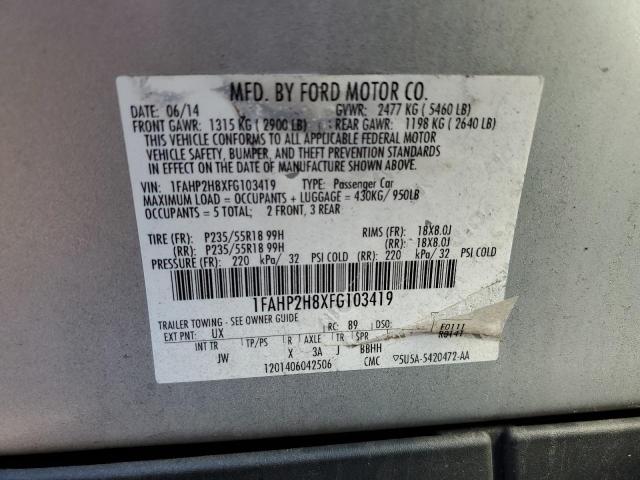 Photo 10 from auction – 2015 FORD TAURUS SEL with VIN 1FAHP2H8XFG103419