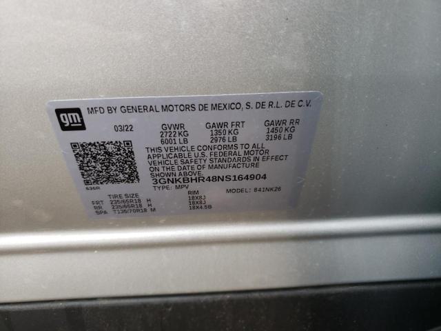 Photo 10 from auction – 2022 CHEVROLET BLAZER 2LT with VIN 3GNKBHR48NS164904
