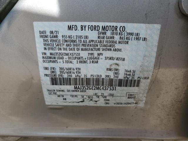 Photo 10 from auction – 2021 FORD ECOSPORT S with VIN MAJ3S2GE2MC437531