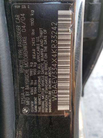 Photo 10 from auction – 2004 BMW 325 I with VIN WBAEV334X4KR33242