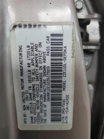 Photo 10 from auction – 2002 TOYOTA COROLLA CE with VIN 1NXBR12E32Z617929