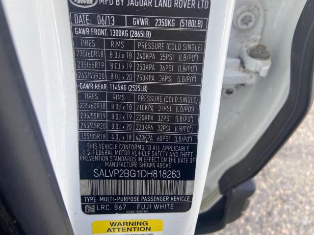 Photo 10 from auction – 2013 LAND ROVER RANGE ROVE with VIN SALVP2BG1DH818263