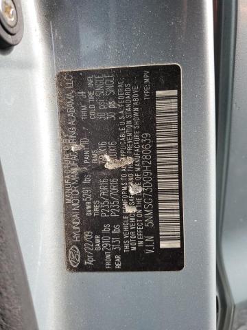 Photo 10 from auction – 2009 HYUNDAI SANTA FE G with VIN 5NMSG73D09H280639