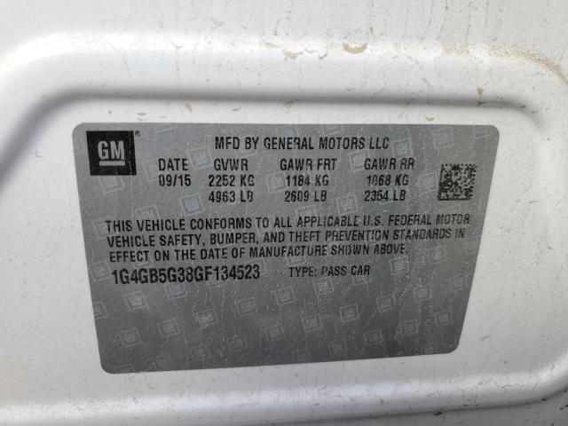 Photo 10 from auction – 2016 BUICK LACROSSE with VIN 1G4GB5G38GF134523