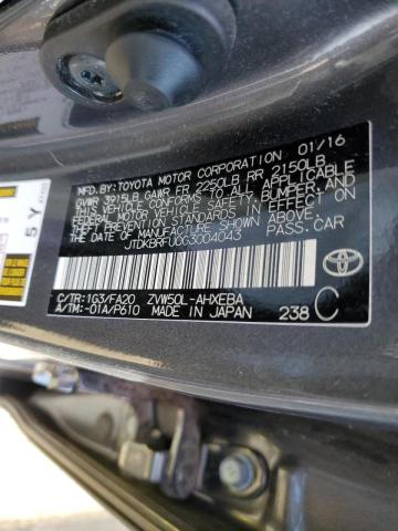 Photo 10 from auction – 2016 TOYOTA PRIUS with VIN JTDKBRFU0G3004043