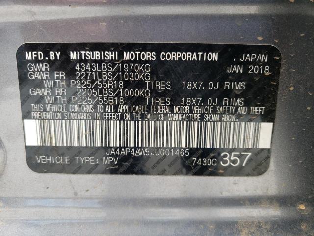 Photo 10 from auction – 2018 MITSUBISHI OUTLANDER with VIN JA4AP4AW5JU001465