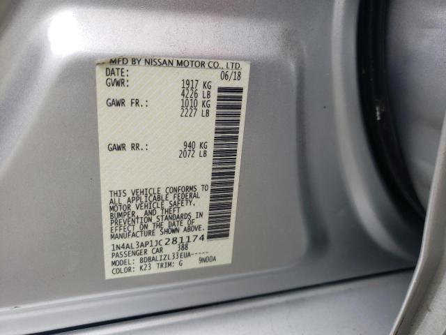 Photo 10 from auction – 2018 NISSAN ALTIMA 2.5 with VIN 1N4AL3AP1JC281174