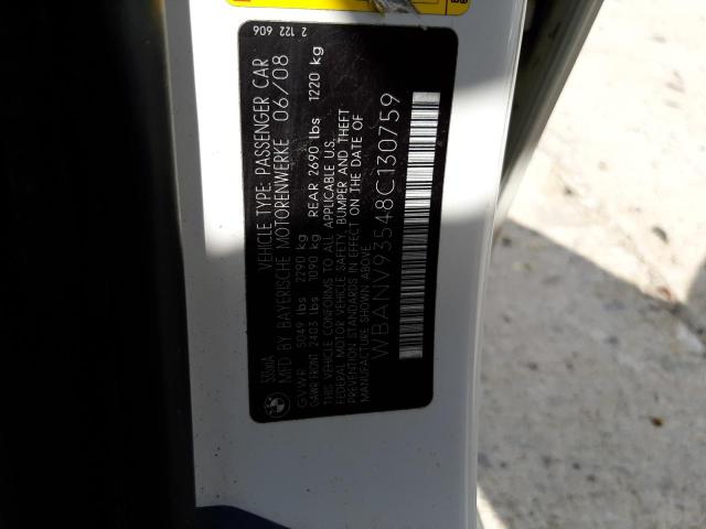 Photo 10 from auction – 2008 BMW 535 XI with VIN WBANV93548C130759