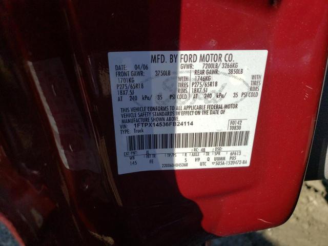 Photo 10 from auction – 2006 FORD F150 with VIN 1FTPX14536FB24114