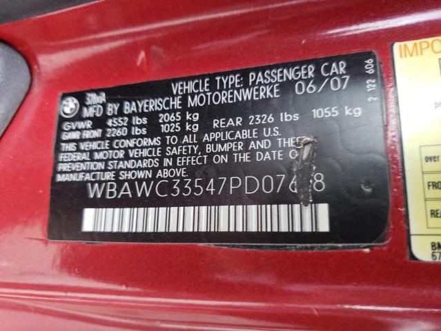 Photo 10 from auction – 2007 BMW 328 with VIN WBAWC33547PD07618