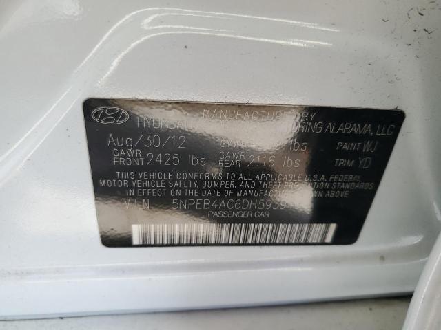 Photo 10 from auction – 2013 HYUNDAI SONATA GLS with VIN 5NPEB4AC6DH593940