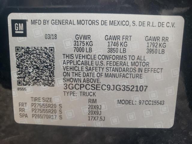 Photo 10 from auction – 2018 CHEVROLET SILVERADO with VIN 3GCPCSEC9JG352107