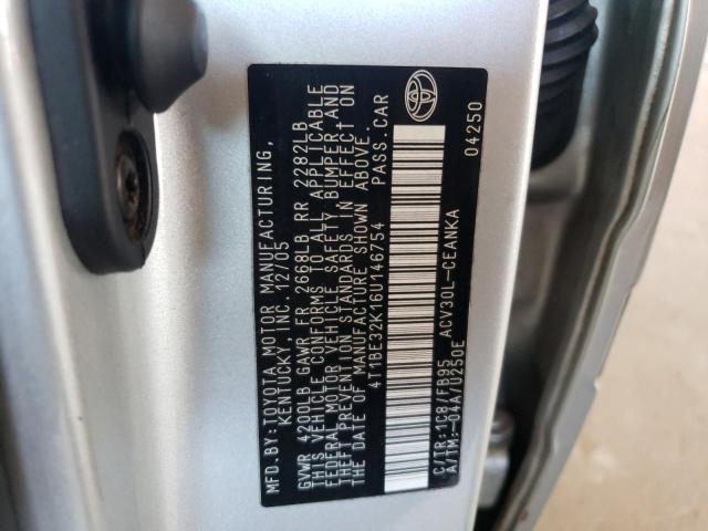 Photo 10 from auction – 2006 TOYOTA CAMRY LE with VIN 4T1BE32K16U146754