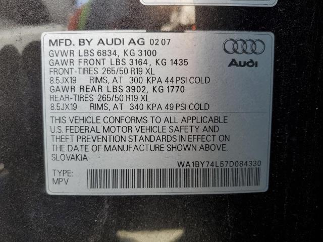 Photo 10 from auction – 2007 AUDI Q7 3.6 QUA with VIN WA1BY74L57D084330