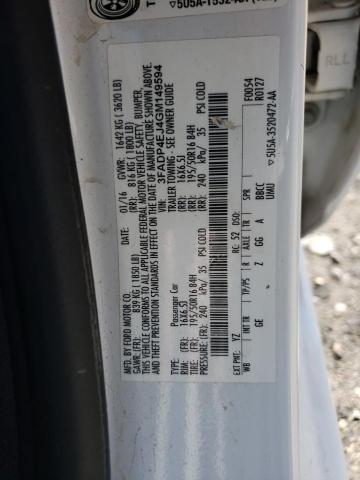 Photo 10 from auction – 2016 FORD FIESTA SE with VIN 3FADP4EJ4GM149594