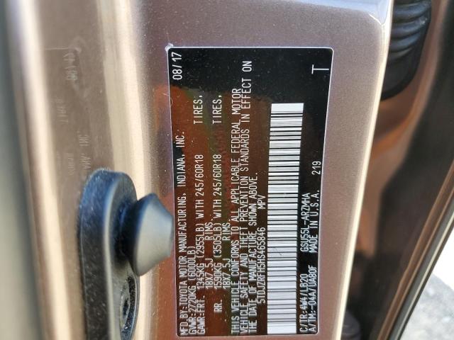 Photo 10 from auction – 2017 TOYOTA HIGHLANDER with VIN 5TDJZRFH5HS465846