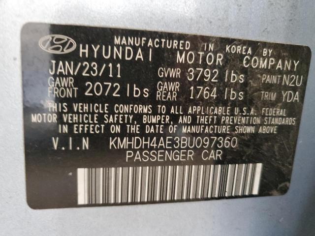 Photo 10 from auction – 2011 HYUNDAI ELANTRA GL with VIN KMHDH4AE3BU097360