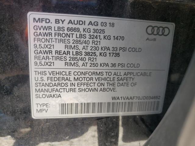 Photo 10 from auction – 2018 AUDI Q7 PRESTIG with VIN WA1VAAF70JD034652