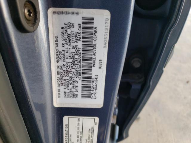 Photo 10 from auction – 2003 TOYOTA CAMRY LE with VIN 4T1BE32K03U220077