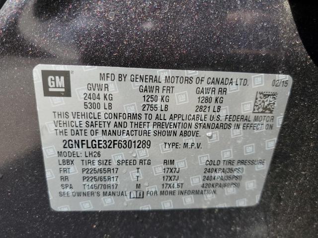 Foto 10 de la subasta – 2015 CHEVROLET EQUINOX LT con VIN 2GNFLGE32F6301289