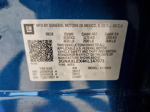 Photo 10 from auction – 2019 CHEVROLET EQUINOX LT with VIN 3GNAXLEX4KL147071