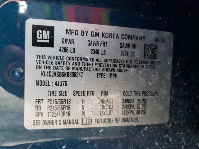 Photo 10 from auction – 2019 BUICK ENCORE PRE with VIN KL4CJASB6KB898247