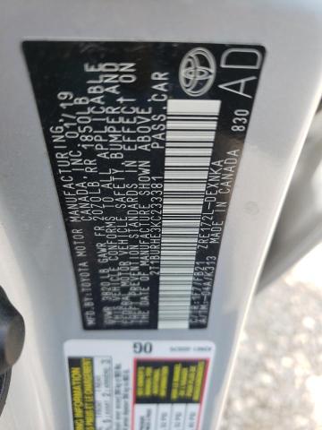 Photo 10 from auction – 2019 TOYOTA COROLLA L with VIN 2T1BURHE3KC233381