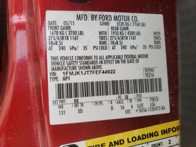 Photo 10 from auction – 2015 FORD EXPEDITION with VIN 1FMJK1JT7FEF44922