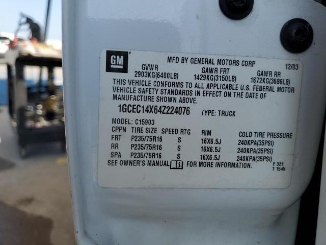 Photo 10 from auction – 2004 CHEVROLET SILVERADO with VIN 1GCEC14X64Z224076