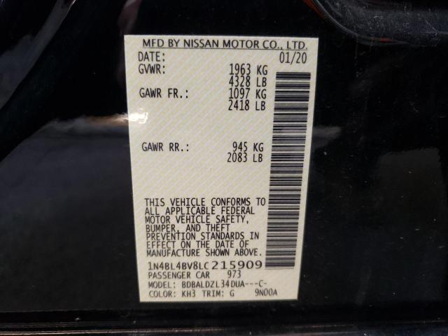 Photo 10 from auction – 2020 NISSAN ALTIMA S with VIN 1N4BL4BV8LC215909