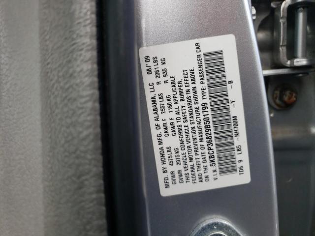 Photo 10 from auction – 2009 HONDA ACCORD EXL with VIN 5KBCP36829B501799