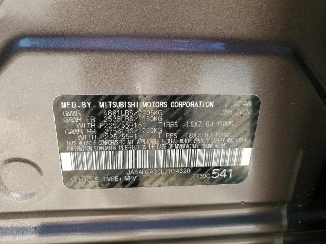 Photo 10 from auction – 2020 MITSUBISHI OUTLANDER with VIN JA4AD2A30LZ034320