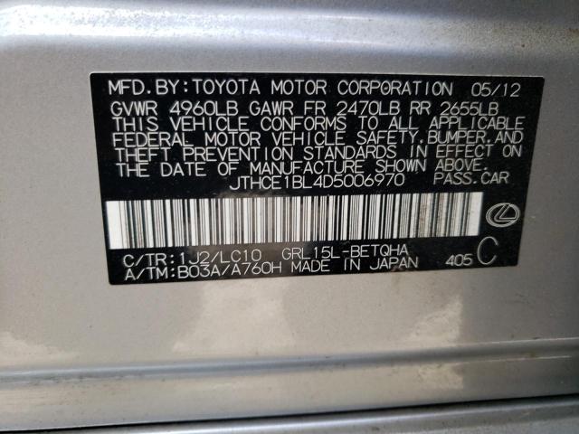 Photo 10 from auction – 2013 LEXUS GS 350 with VIN JTHCE1BL4D5006970