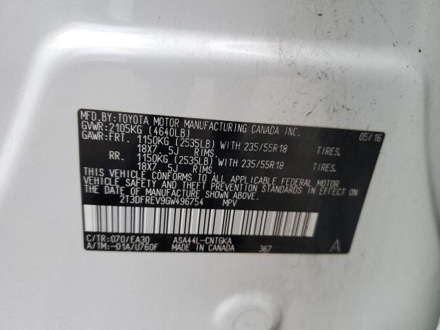 Photo 10 from auction – 2016 TOYOTA RAV4 LIMIT with VIN 2T3DFREV9GW496754