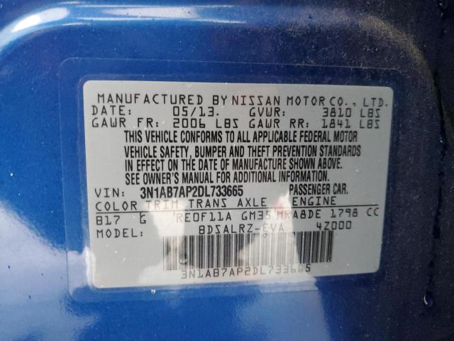 Photo 10 from auction – 2013 NISSAN SENTRA S with VIN 3N1AB7AP2DL733665