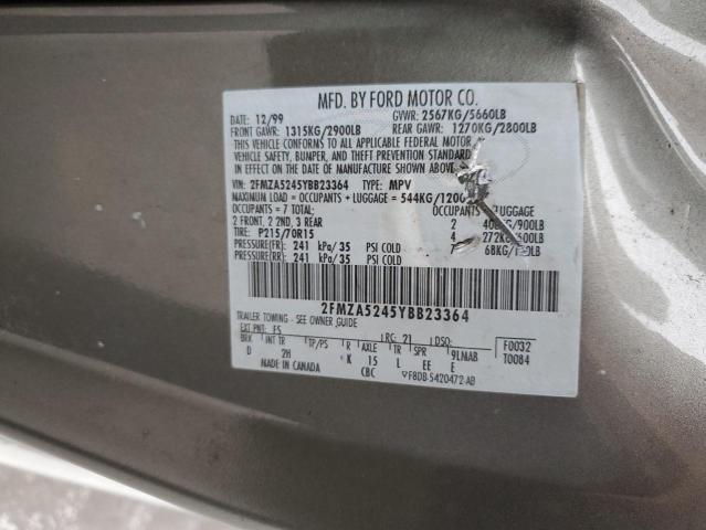 Photo 10 from auction – 2000 FORD WINDSTAR S with VIN 2FMZA5245YBB23364