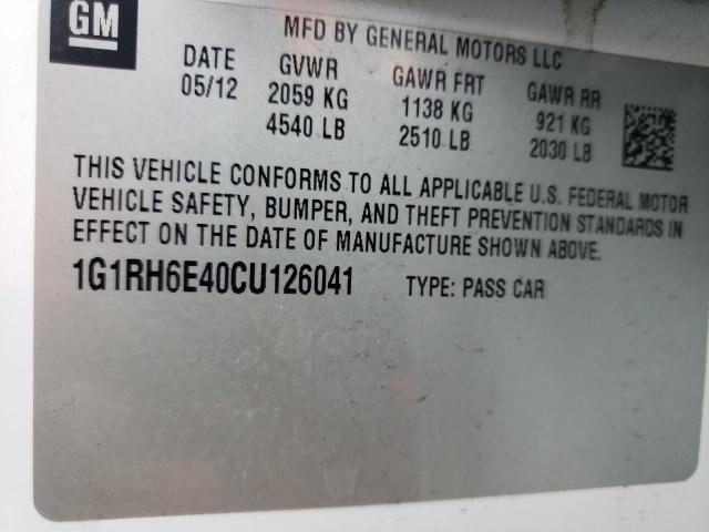 Photo 10 from auction – 2012 CHEVROLET VOLT with VIN 1G1RH6E40CU126041