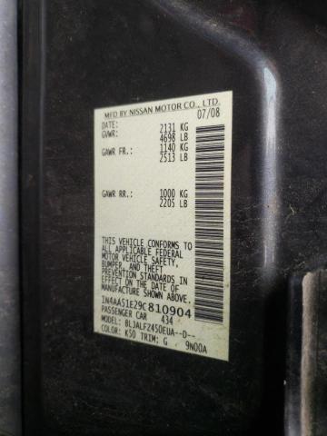 Photo 10 from auction – 2009 NISSAN MAXIMA S with VIN 1N4AA51E29C810904