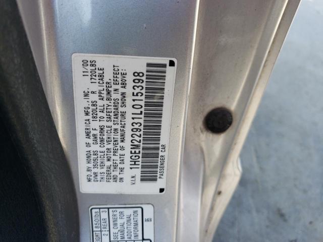 Photo 10 from auction – 2001 HONDA CIVIC with VIN 1HGEM22931L015398