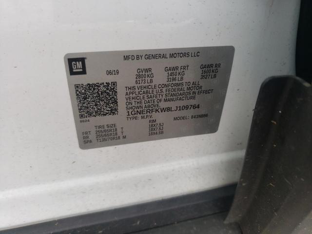 Photo 10 from auction – 2020 CHEVROLET TRAVERSE L with VIN 1GNERFKW8LJ109764