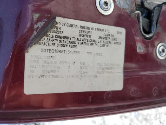 Photo 10 from auction – 1996 GMC SIERRA C15 with VIN 2GTEC19R6T1547058