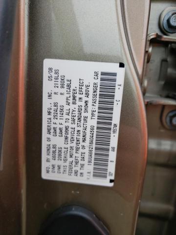 Photo 10 from auction – 2008 ACURA TL with VIN 19UUA66218A044560