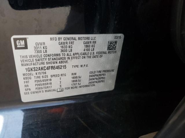 Photo 10 from auction – 2015 GMC YUKON SLE with VIN 1GKS2AKC4FR646215