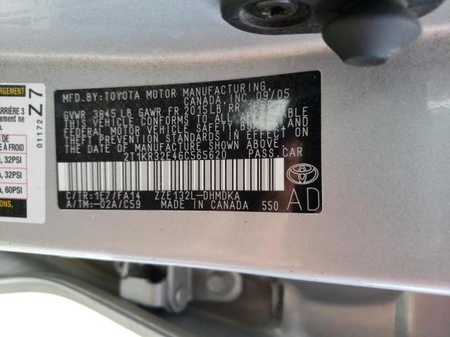 Photo 10 from auction – 2006 TOYOTA COROLLA MA with VIN 2T1KR32E46C565620