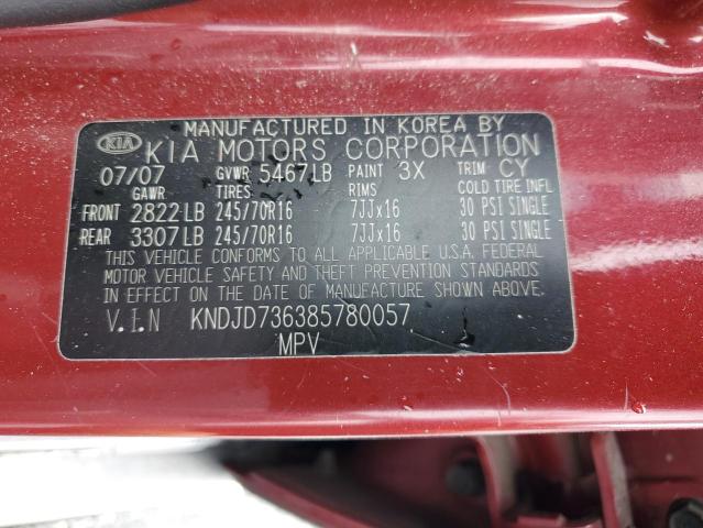 Photo 10 from auction – 2008 KIA SORENTO EX with VIN KNDJD736385780057